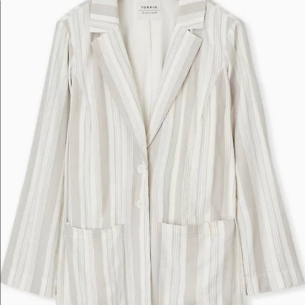 Stripe Linen blazer